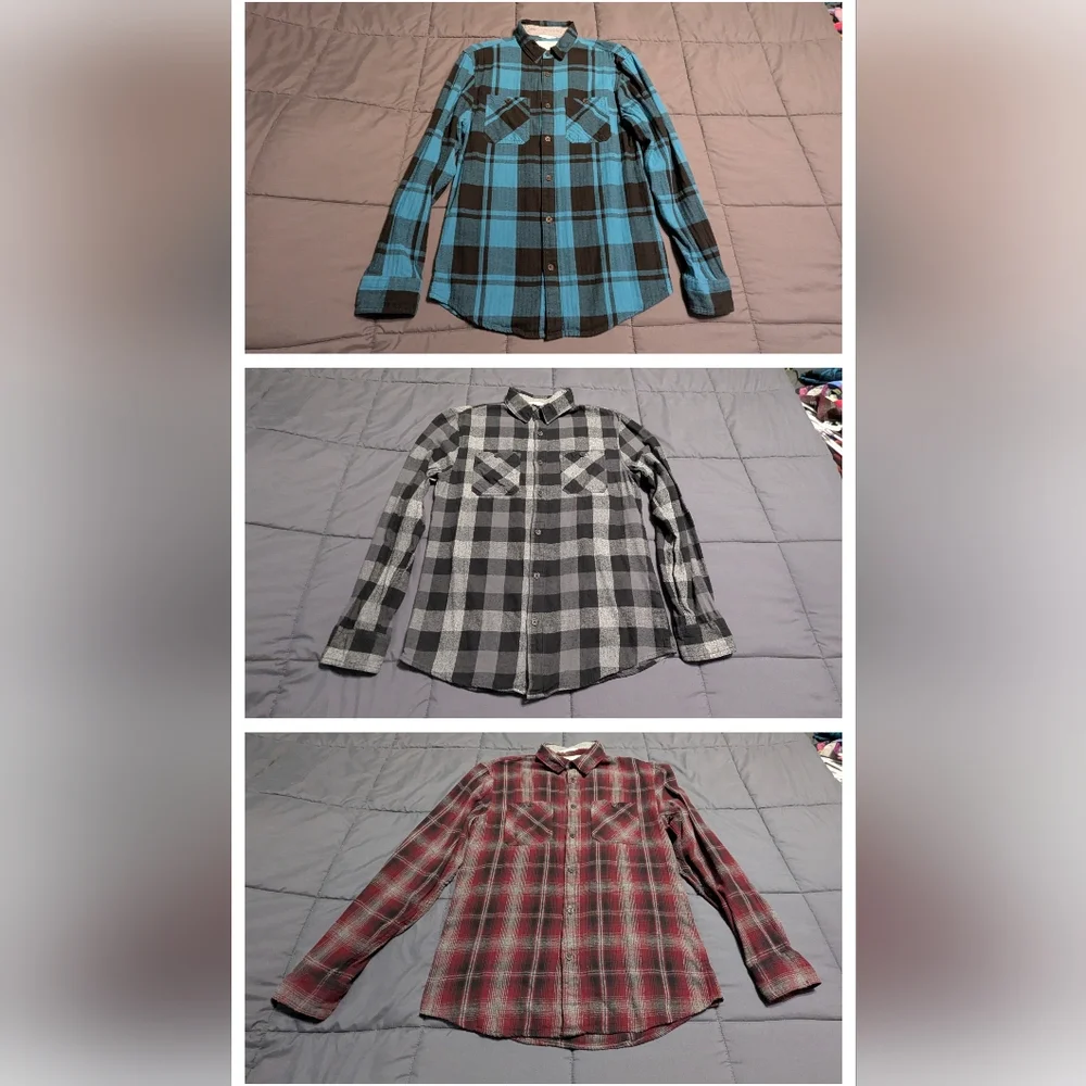 🔥🔥 Bundle Alert 3 URBAN PIPELINE Men's Sz Sm button down Plaid Flannel Shirts